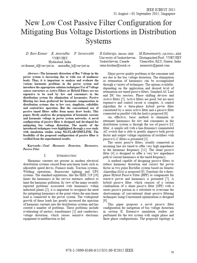 Passive Filter Design for Harmonic Mitigation | PDF