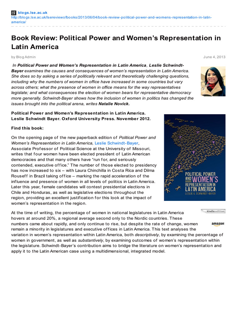 Women's Political Representation in Latin America | PDF | Liberal Arts ...