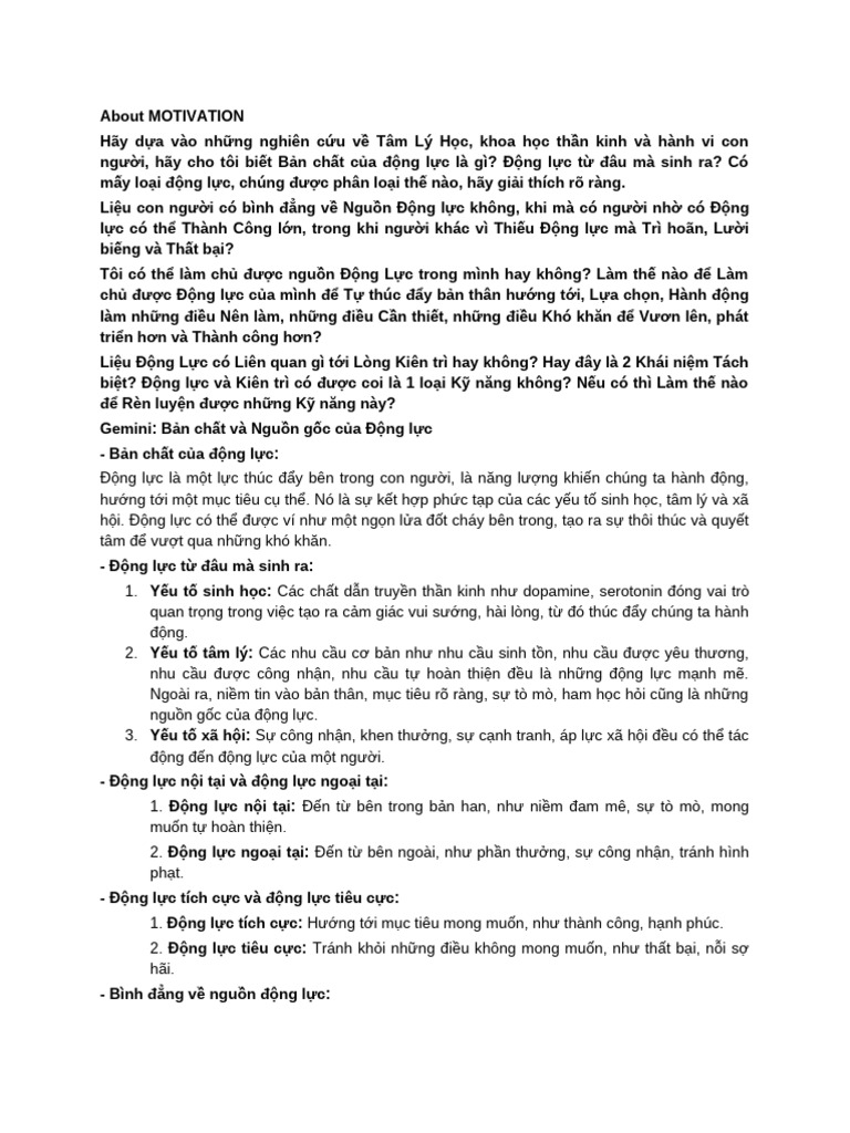 About Motivation | PDF