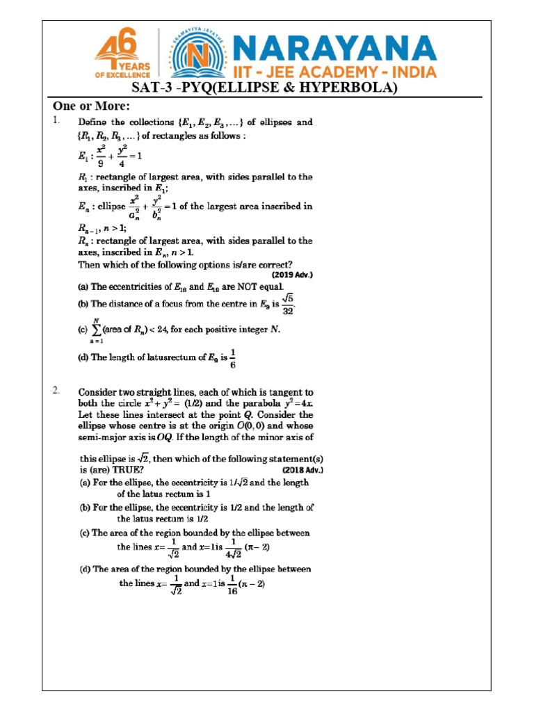 Sr Maths Pt-20 Sat-3 Pyq | PDF