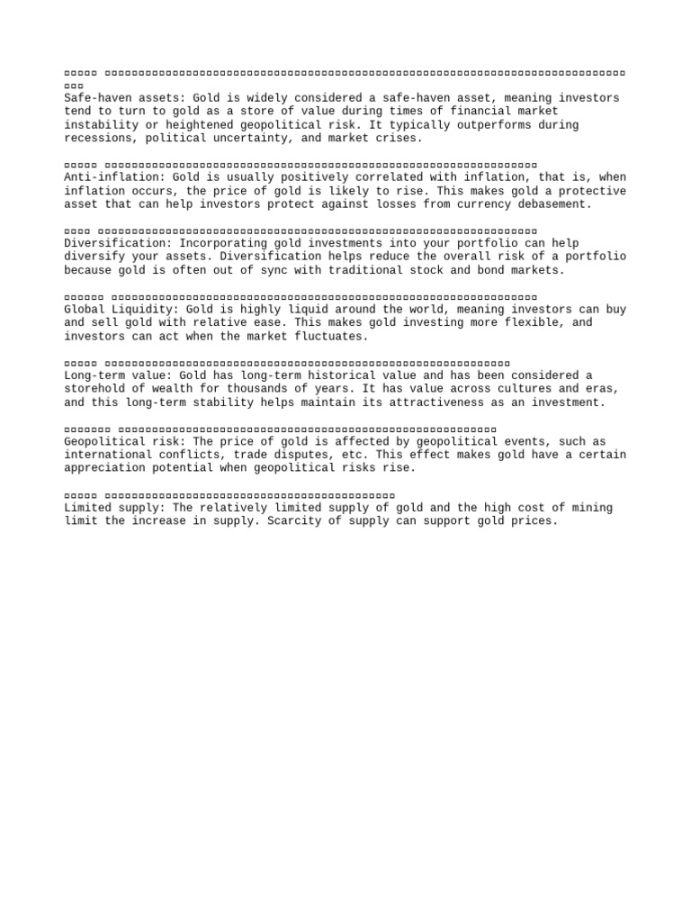 黄金投资优势(2) Advantages of Gold Investment | PDF