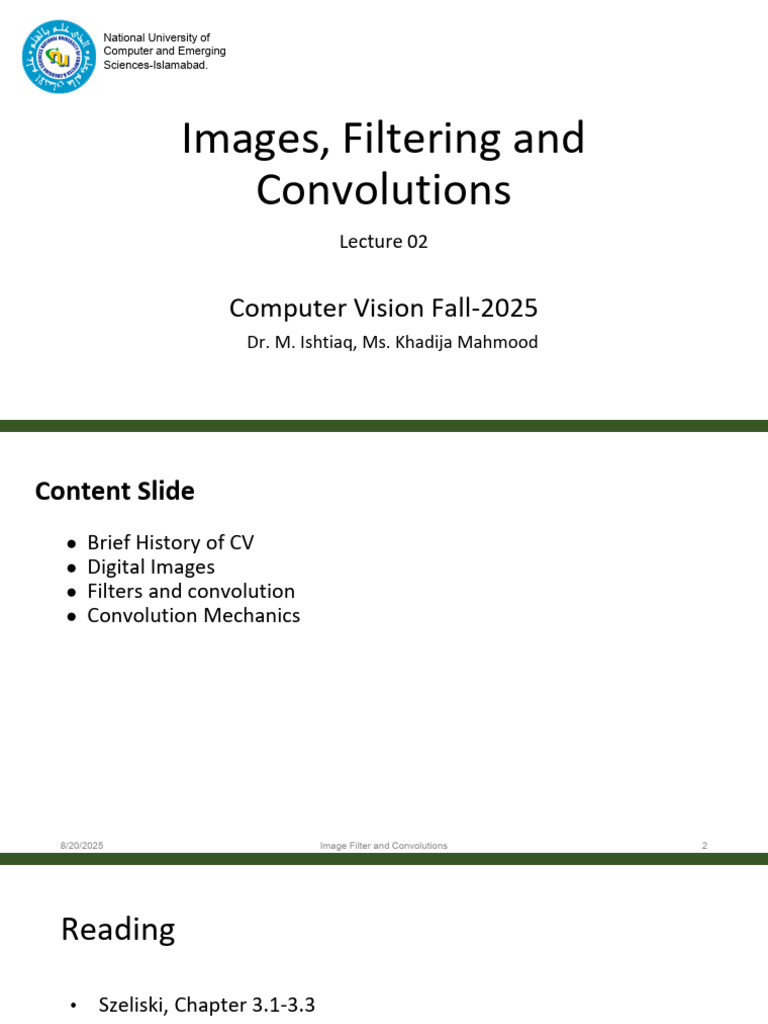 Image Filtering and Convolution Basics | PDF | Digital Signal ...