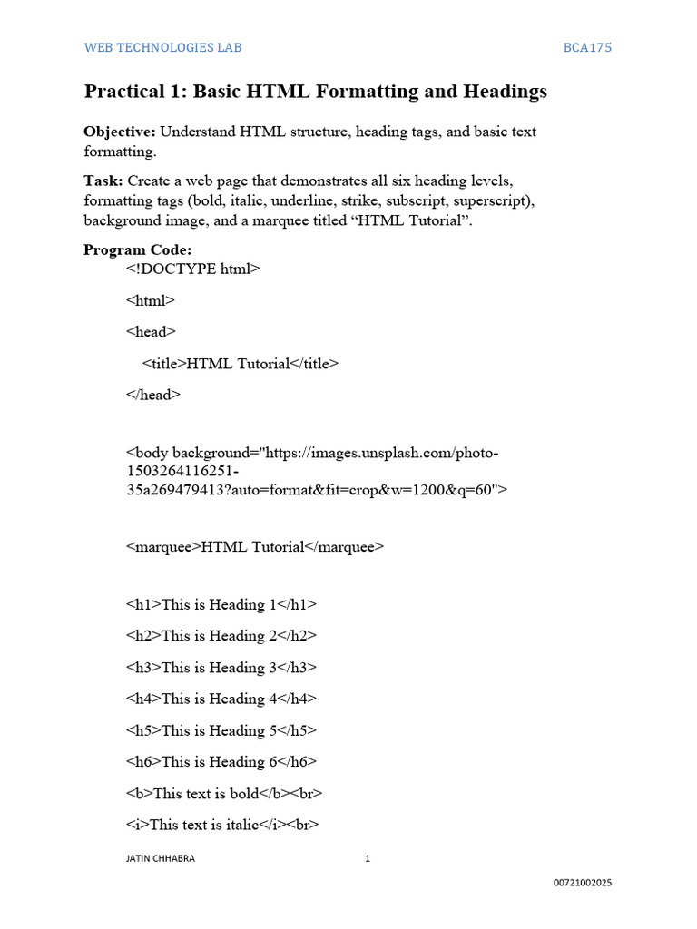 HTML Basics: Formatting, Fonts, and More | PDF | World Wide Web ...