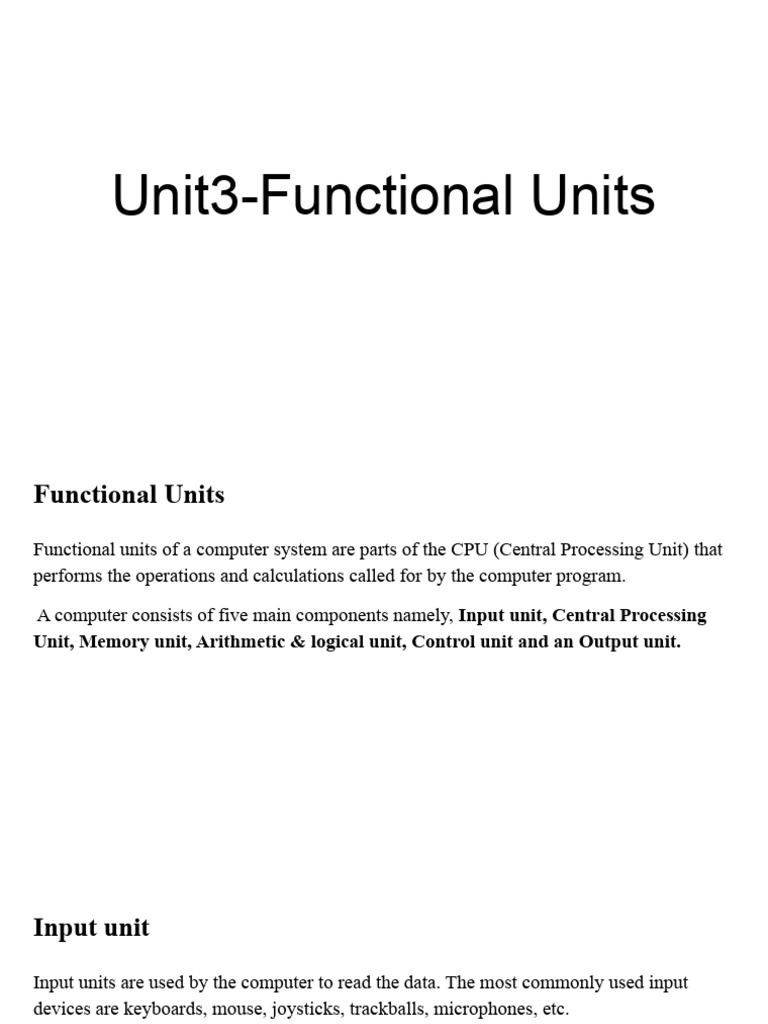 Understanding Computer Functional Units | PDF