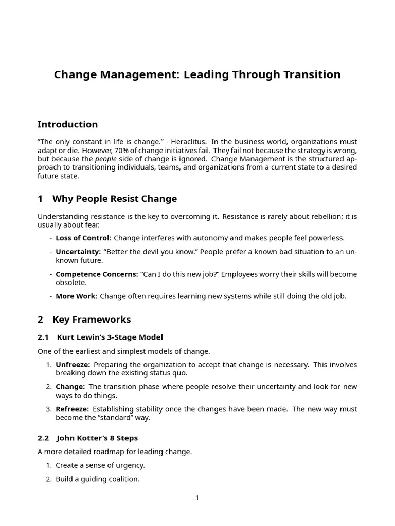 Effective Change Management Strategies | PDF | Change Management ...