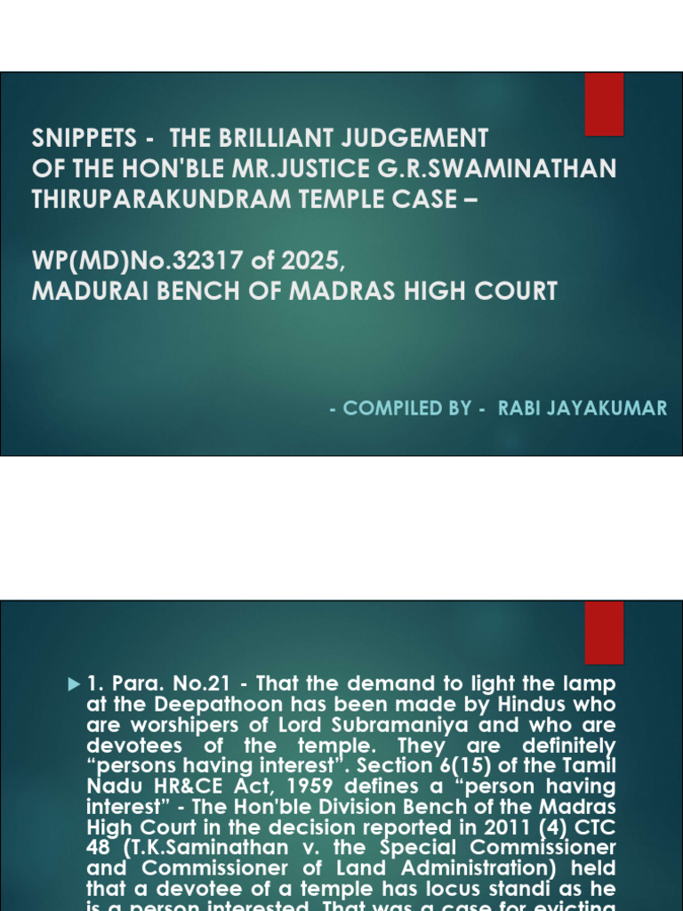 Madras High Court Ruling on Deepathoon | PDF