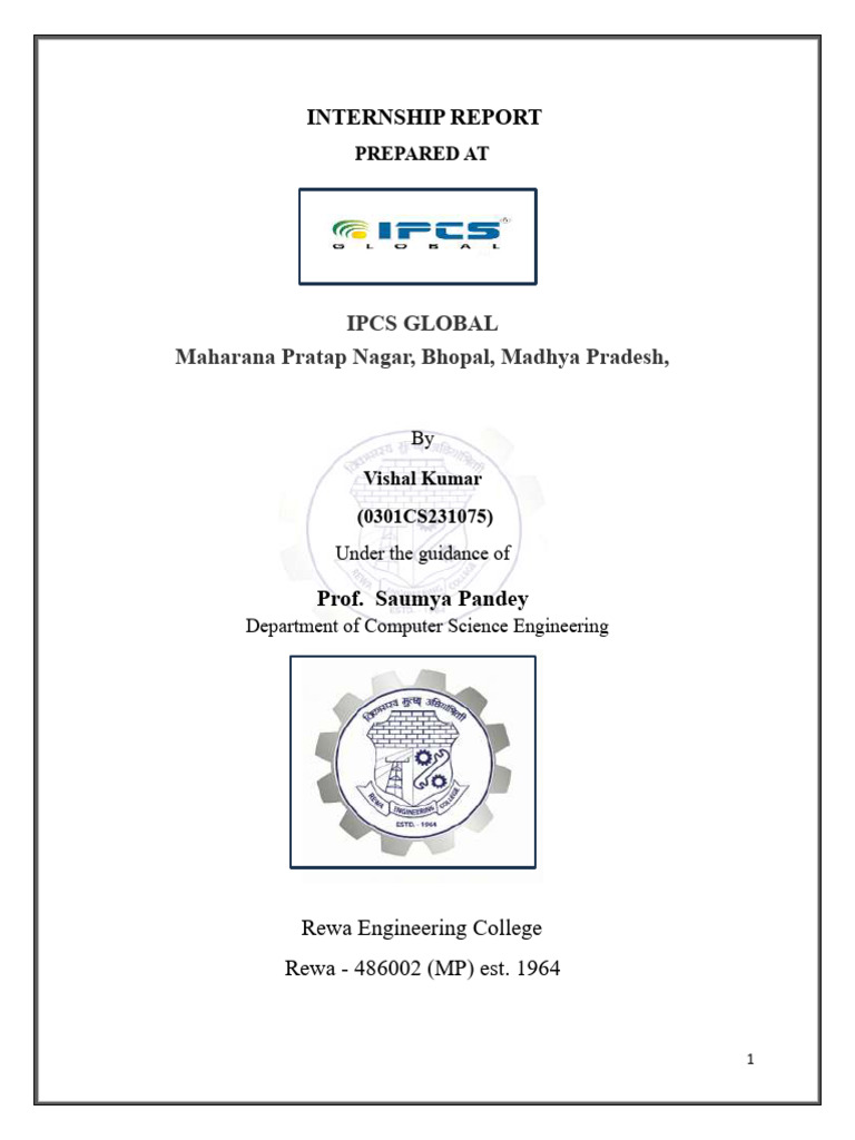 Vishal Internship Report | PDF | Java Script | Document Object Model