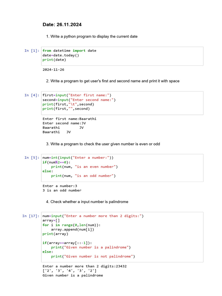 Python Programs for Basic Operations | PDF | Mathematical Objects ...