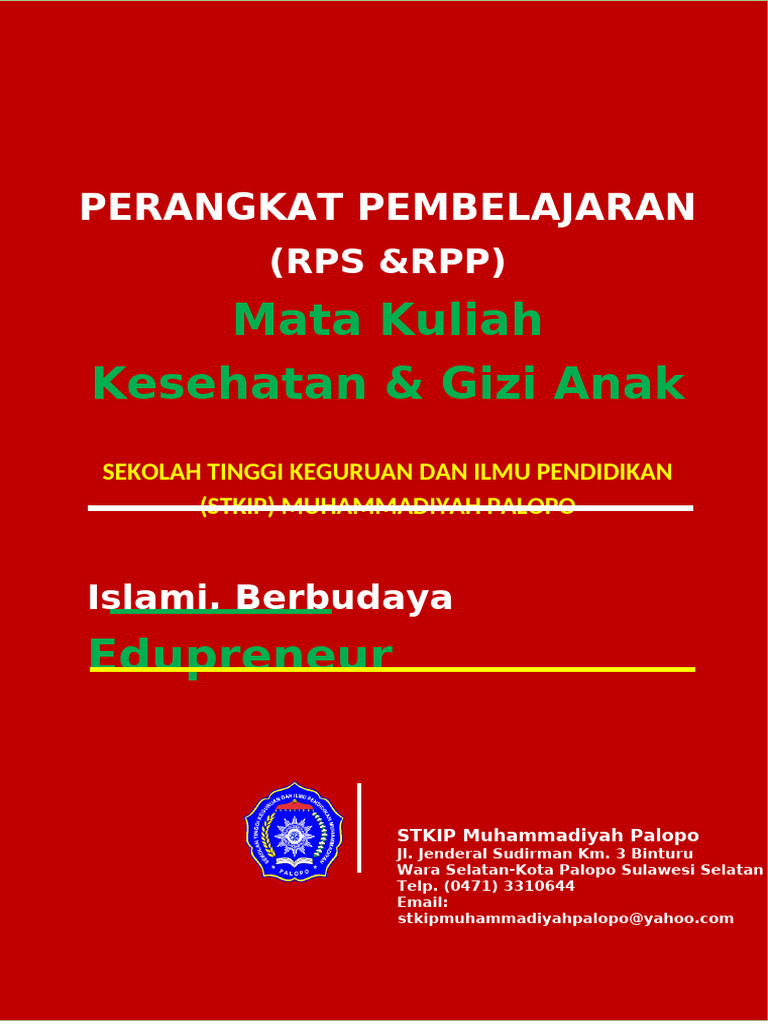 RPS dan RPP Kesehatan Gizi Anak STKIP | PDF
