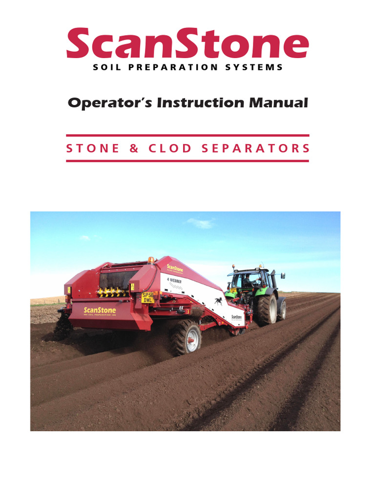 ScanStone Stone & Clod Separator Manual | PDF | Tractor | Elevator