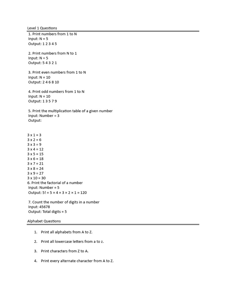 loop_all_level_compiled_practice_questions | PDF | Numbers | Mathematics