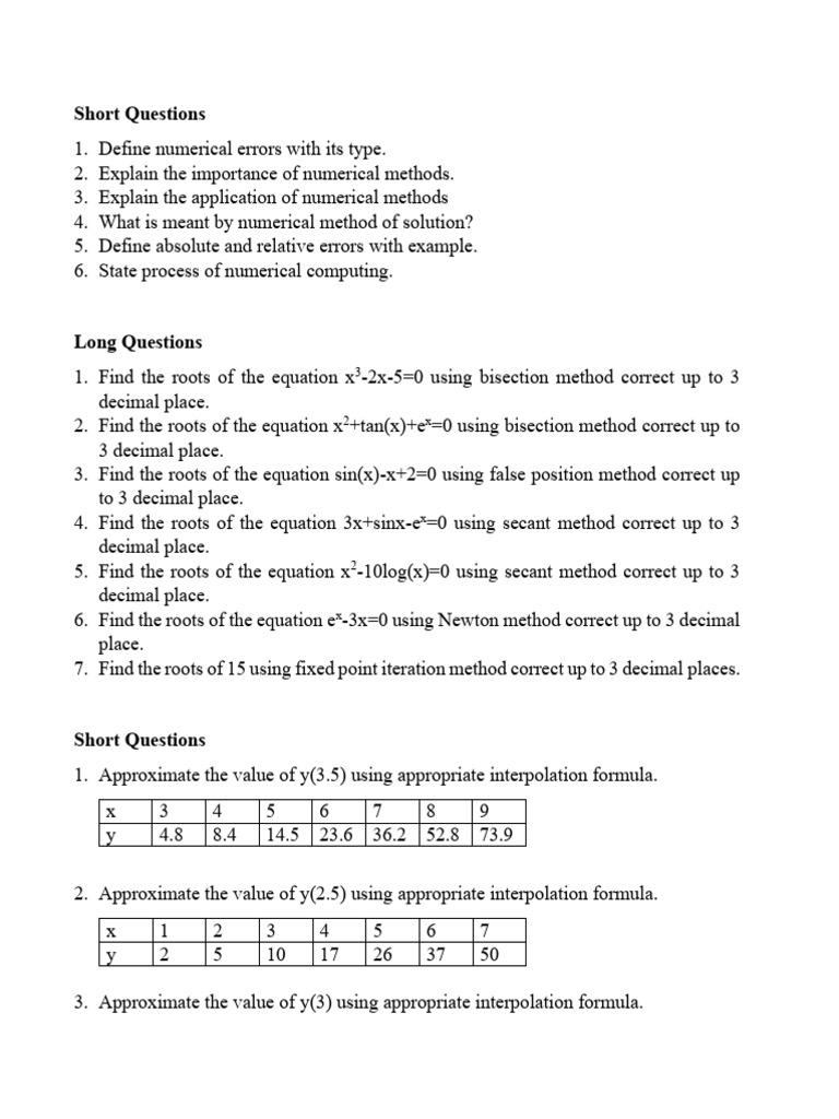 Numerical Methods and Applications Guide | PDF | System Of Linear ...