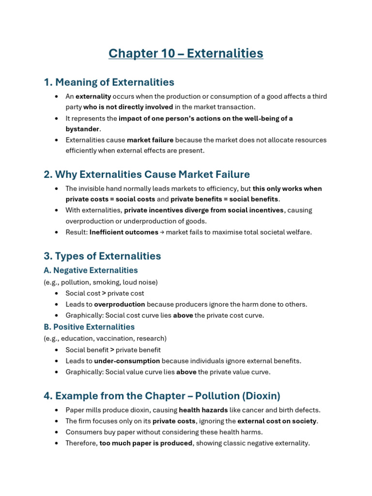 Understanding Externalities and Market Failure | PDF | Externality ...