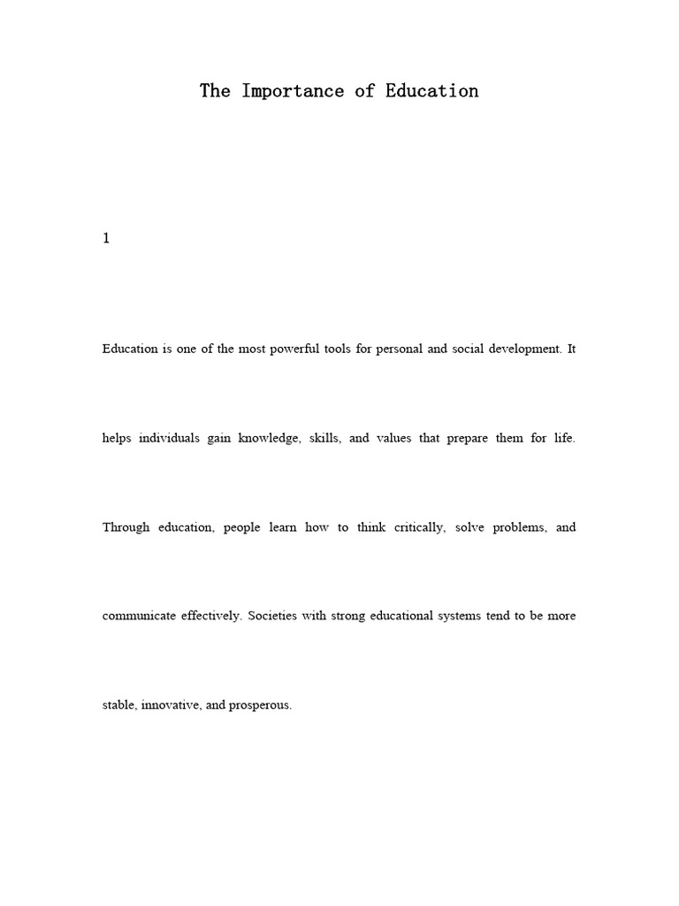 The Importance of Education | PDF | Learning | Teachers