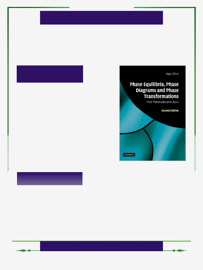 Phase equilibria phase diagrams and phase transformations their ...