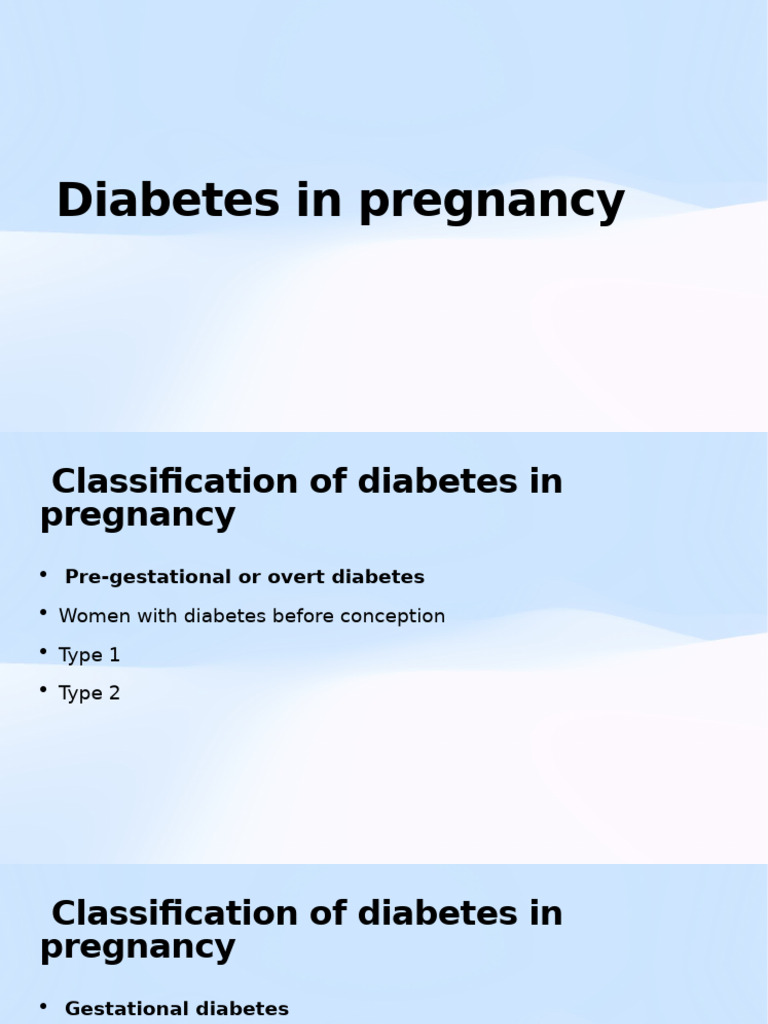 Diabetes in Pregnancy | PDF | Gestational Diabetes | Diabetes