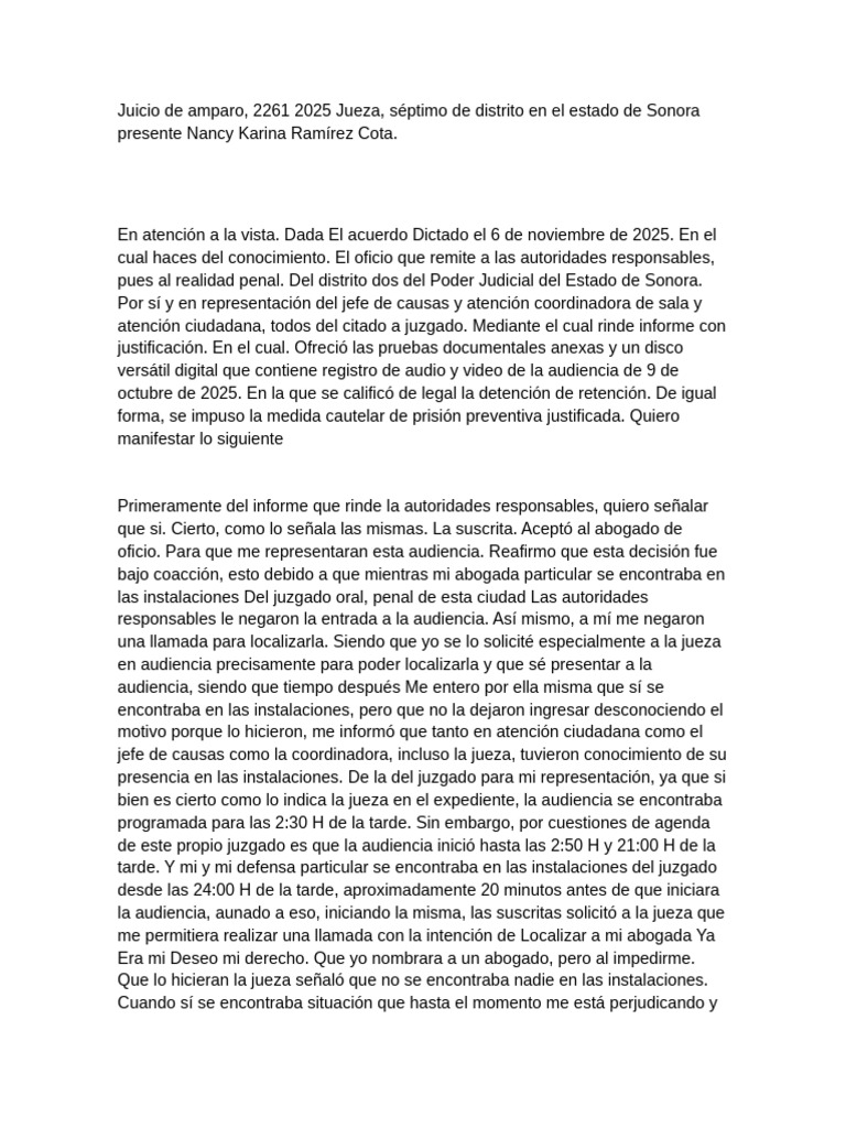 Violaciones de Derechos en Juicio de Amparo | PDF | Derechos humanos ...