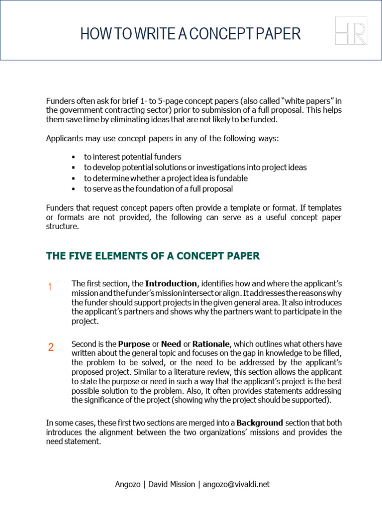 Writing an Effective Concept Paper | PDF | Methodology | Cognitive Science
