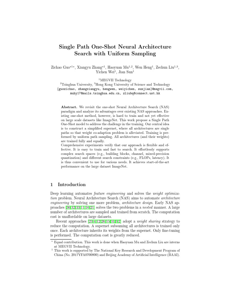 20-ECCV-Single Path One-Shot Neural Architecture Search With Uniform ...