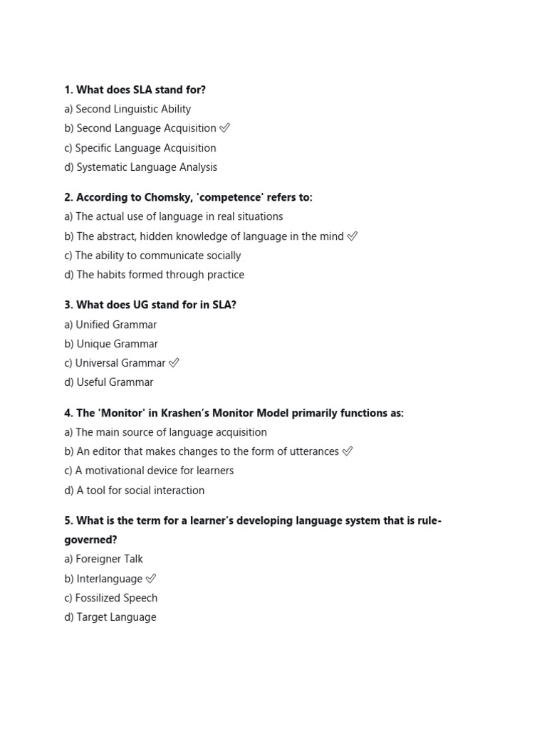 Key Concepts in Second Language Acquisition | PDF | Second Language ...