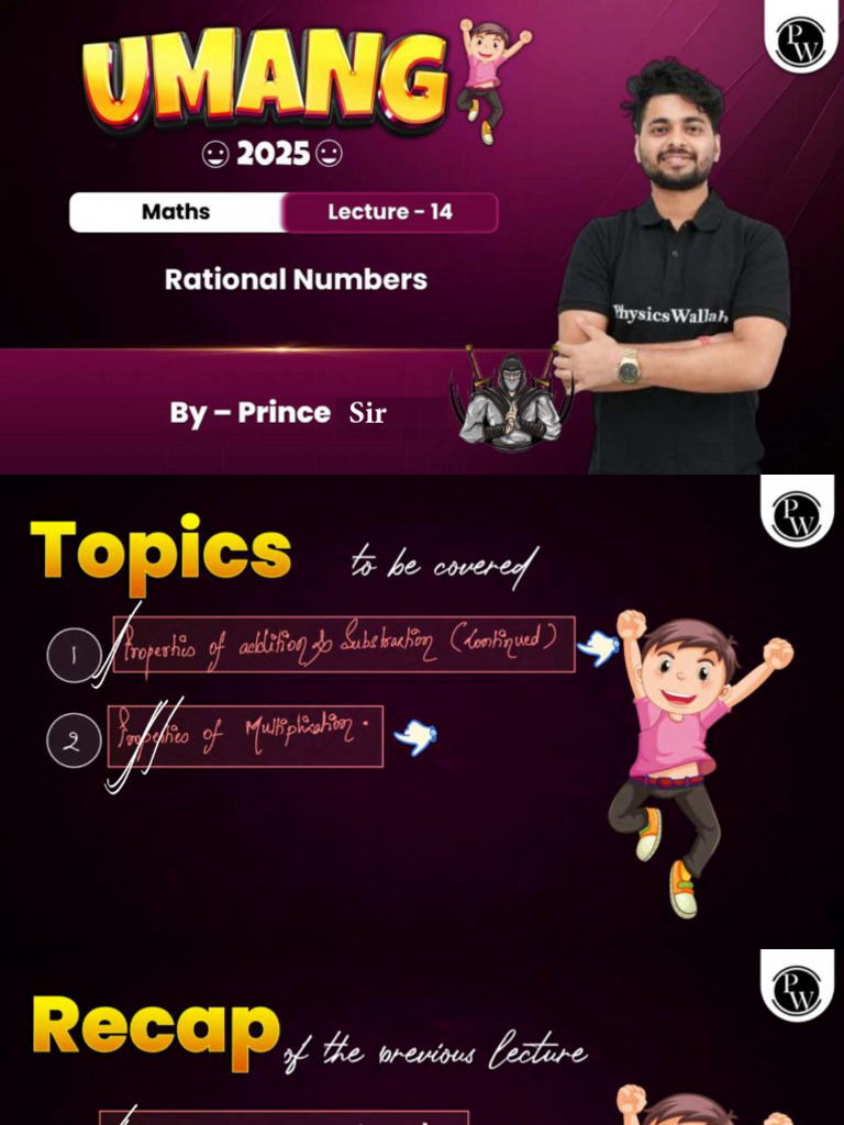 Rational Numbers 14 - Class Notes - Umang 2025 | PDF