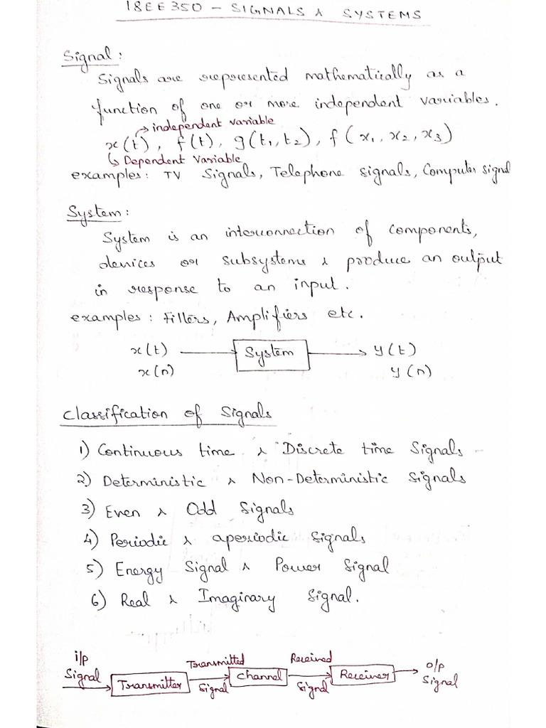 Signals and System Notes | PDF