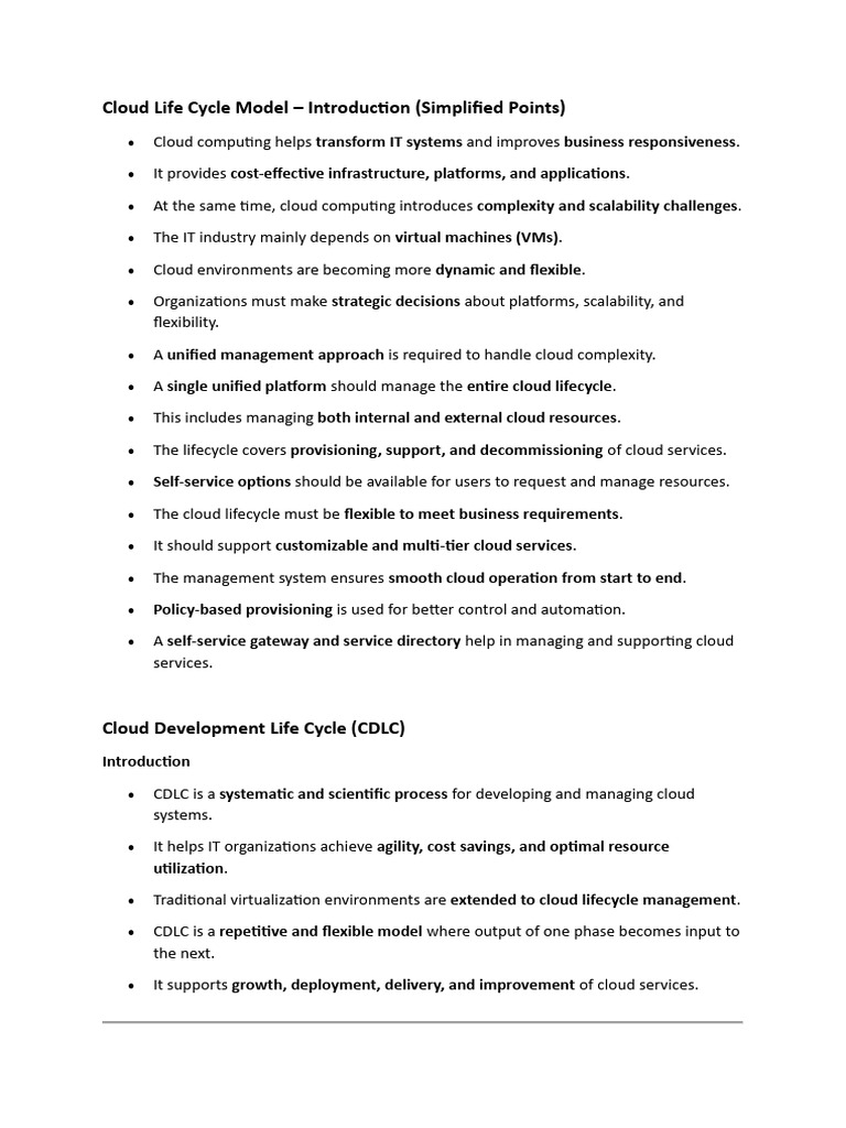 Cloud Life Cycle Management Overview | PDF | Cloud Computing | Software ...