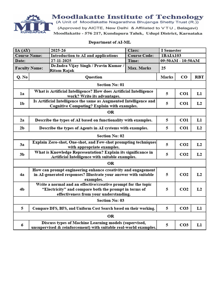 Introduction to AI Course Overview | PDF | Artificial Intelligence ...