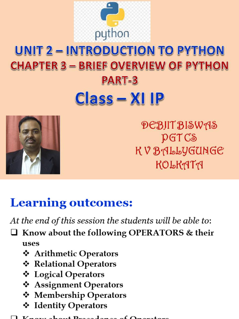 Python Operators and Expressions Guide | PDF | Boolean Data Type ...