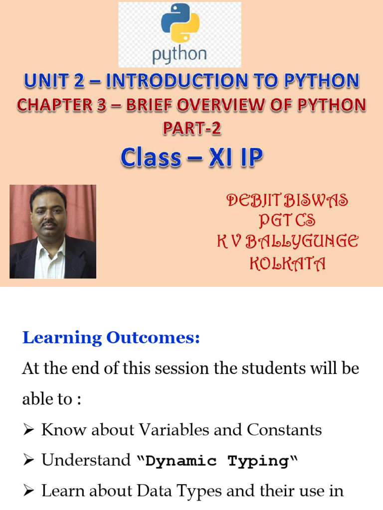 Python Variables, Constants, and Data Types | PDF | Data Type ...