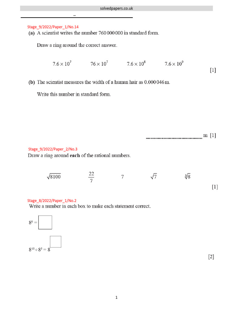 2022 Checkpoint Sec 1 Math Papers | PDF | Ratio | Chess
