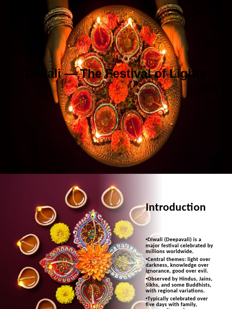 Diwali Festival Presentation | PDF | Hindu Worship | Indian Religions