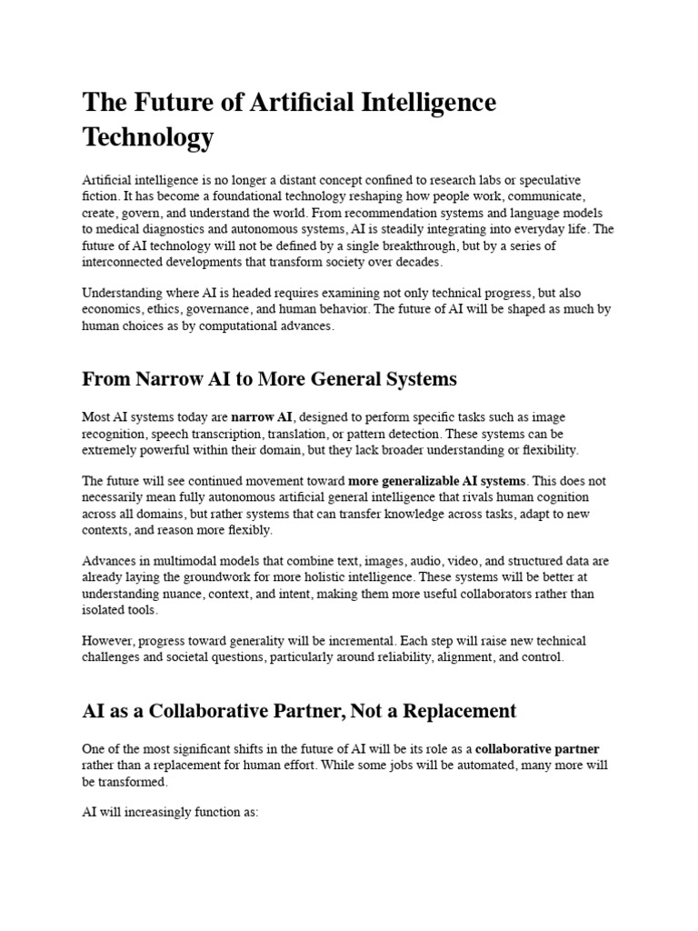 Future Trends in Artificial Intelligence | PDF | Artificial ...