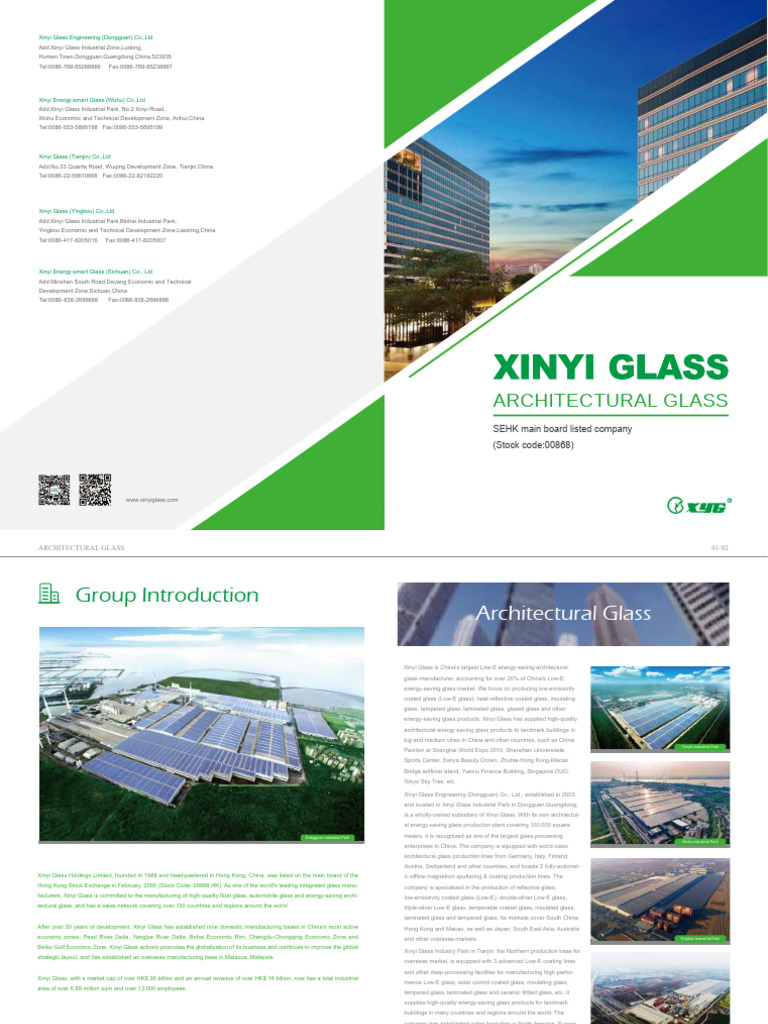 Xinyi Glass: Leading Low-E Glass Manufacturer | PDF | Glasses | Heat ...