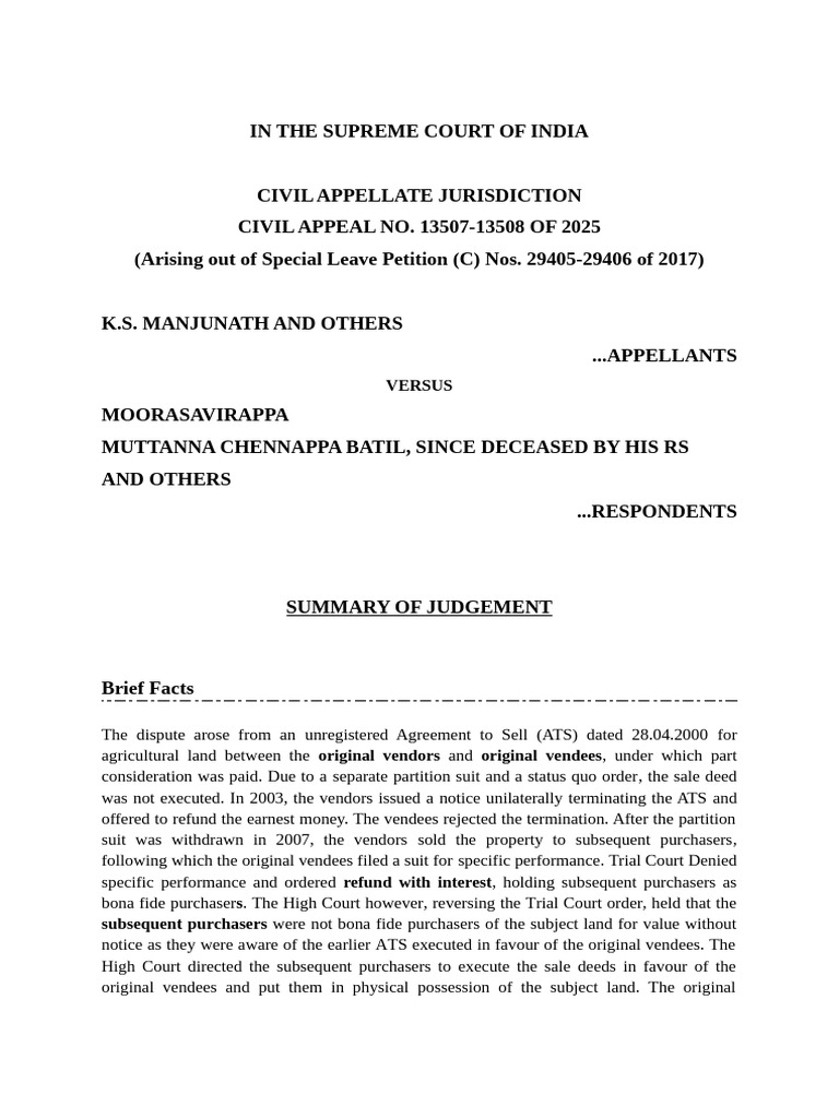 Supreme Court Ruling on Land Sale Dispute | PDF | Lawsuit | Appeal