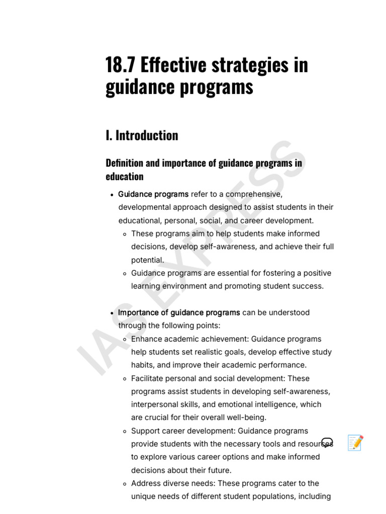 Importance of Guidance Programs in Education | PDF | Educational ...