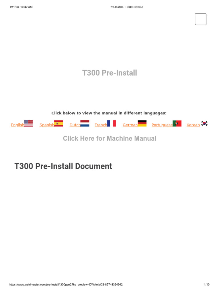 T300 Extreme Pre-Installation Guide | PDF | Welding | Construction