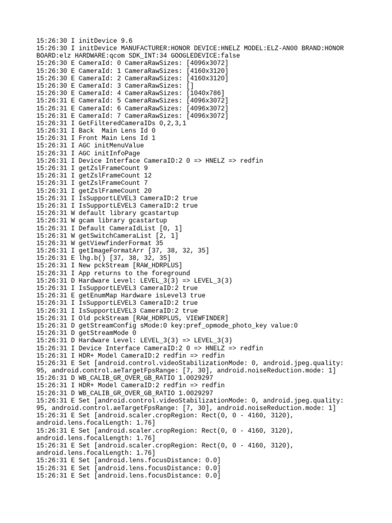 Honor HNELZ Camera Initialization Log | PDF