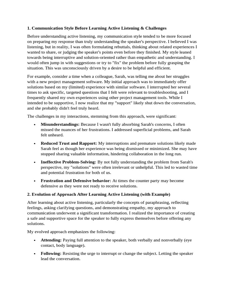 Transforming Communication with Active Listening | PDF | Body Language ...