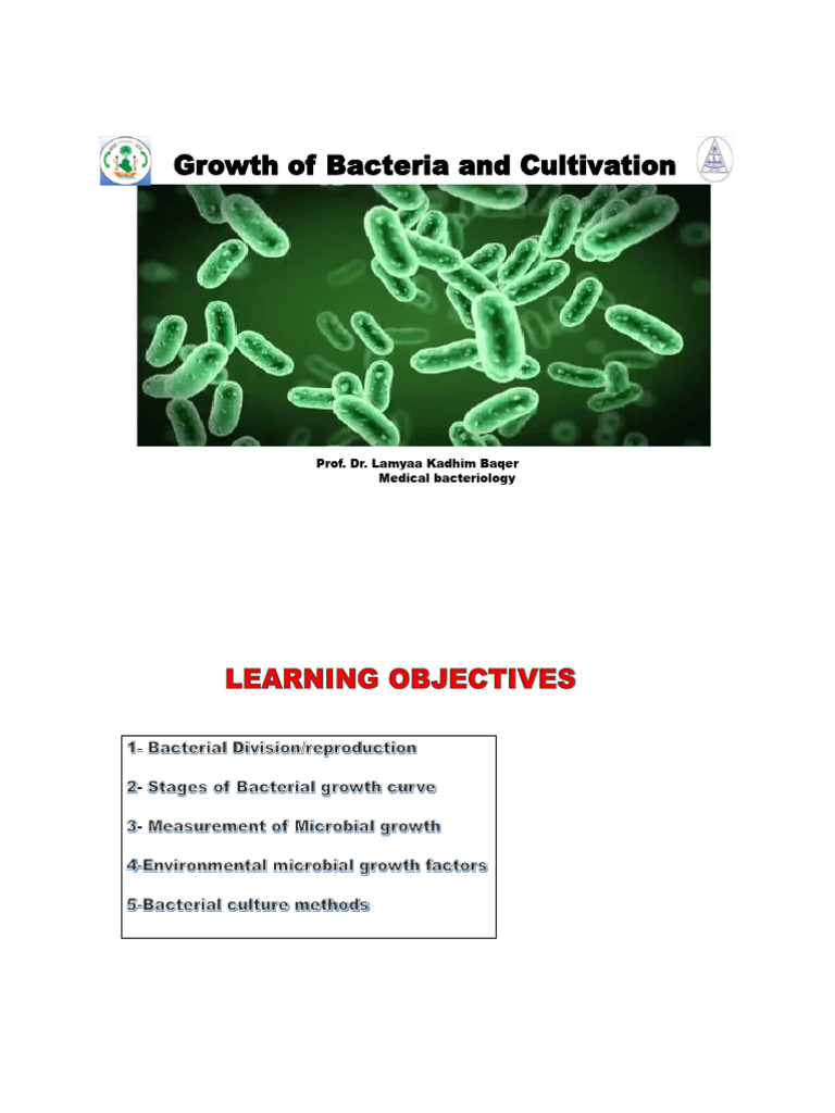 Lec. 2 Bacterial Growth 2025 | PDF | Bacteria | Cell Growth