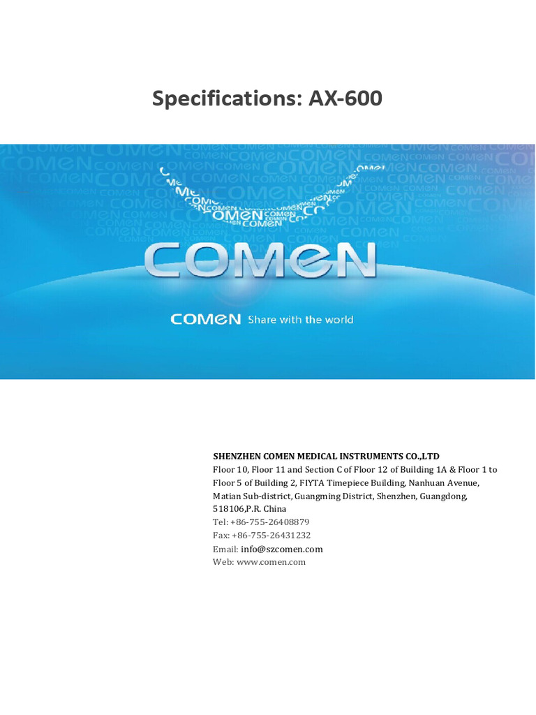 AX-600 Anesthesia Machine Specs | PDF | Power Supply