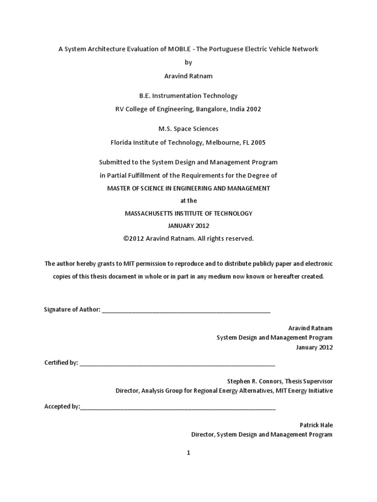 MOBI.E Final Thesis PDF Electric Vehicle Electrical Grid