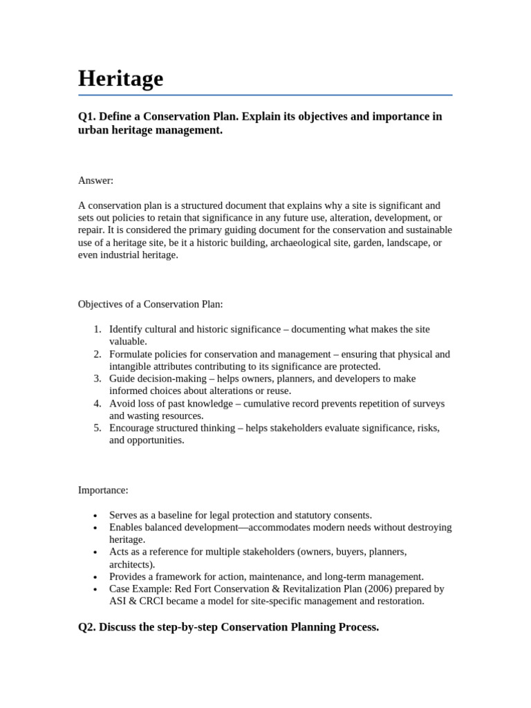 Conservation Planning for Urban Heritage | PDF | Urban Renewal ...