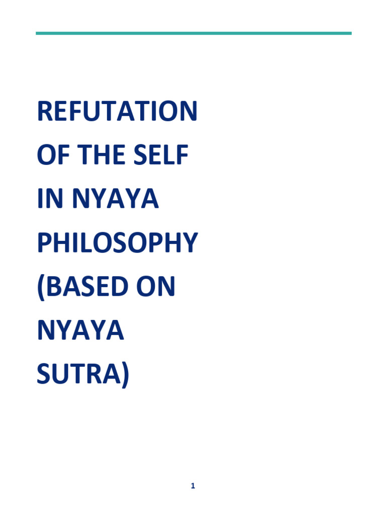 Refutation of Self in Nyaya Philosophy | PDF
