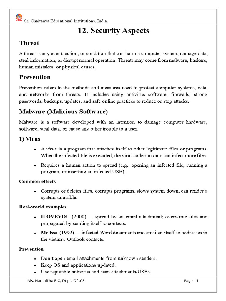 Computer Security Threats and Prevention | PDF | Malware | Antivirus ...