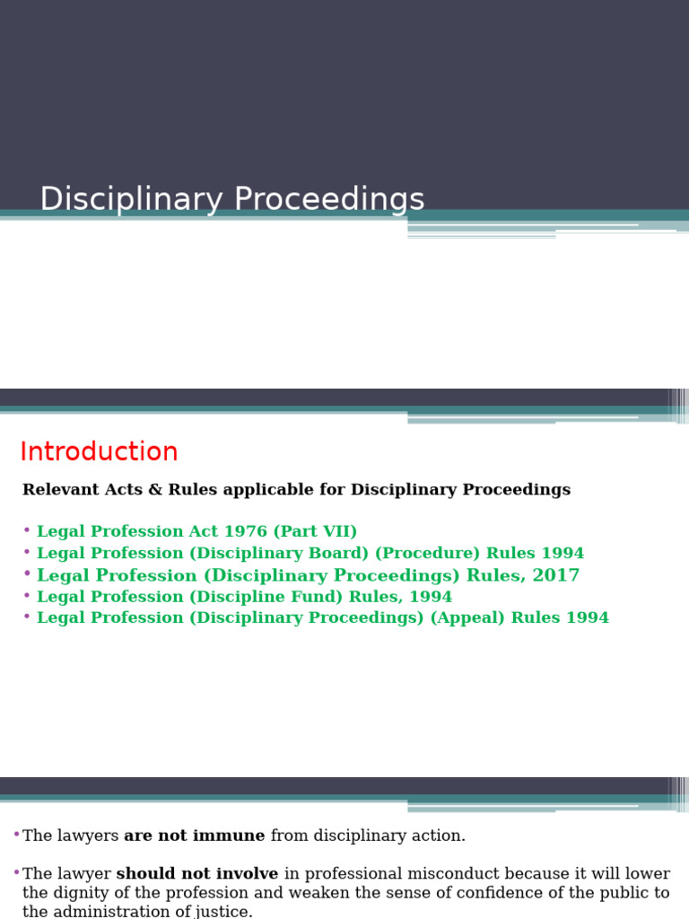 Disciplinary Proceedings for Lawyers | PDF | Advocate | Complaint