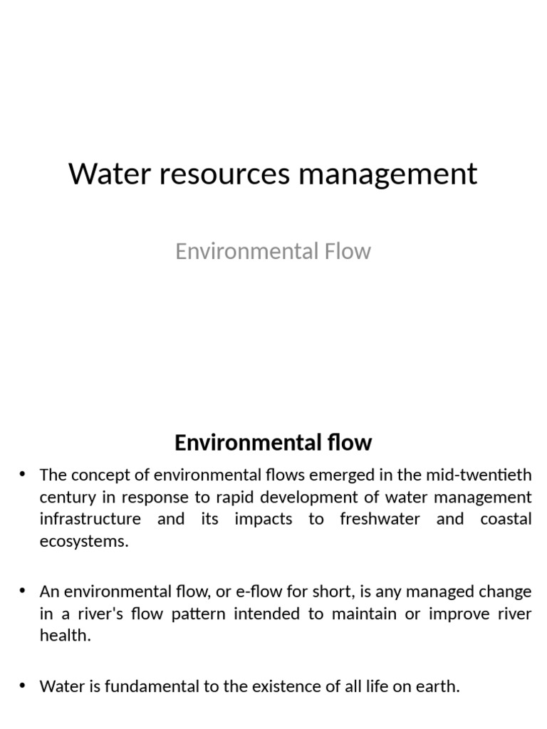 GO 311 - Water Resources Management.E.flow | PDF | Water Resources ...