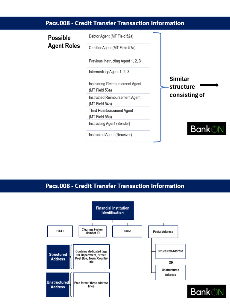Agents and Parties in Pacs.008 | PDF | Debt | Liability (Financial ...