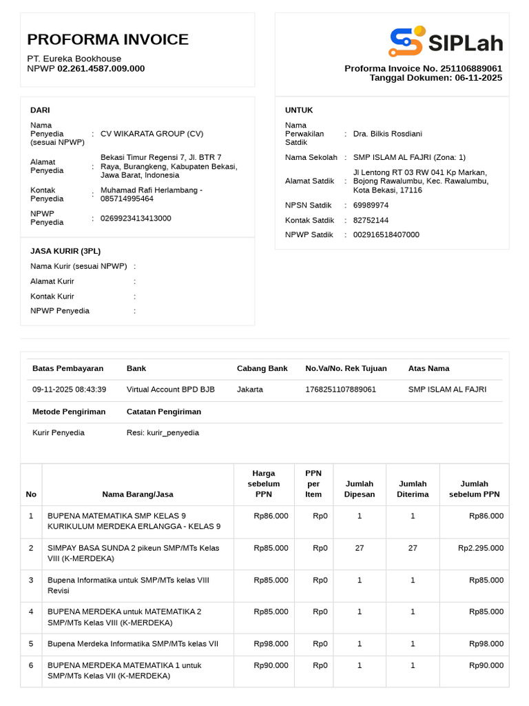 Proforma 889061 | PDF